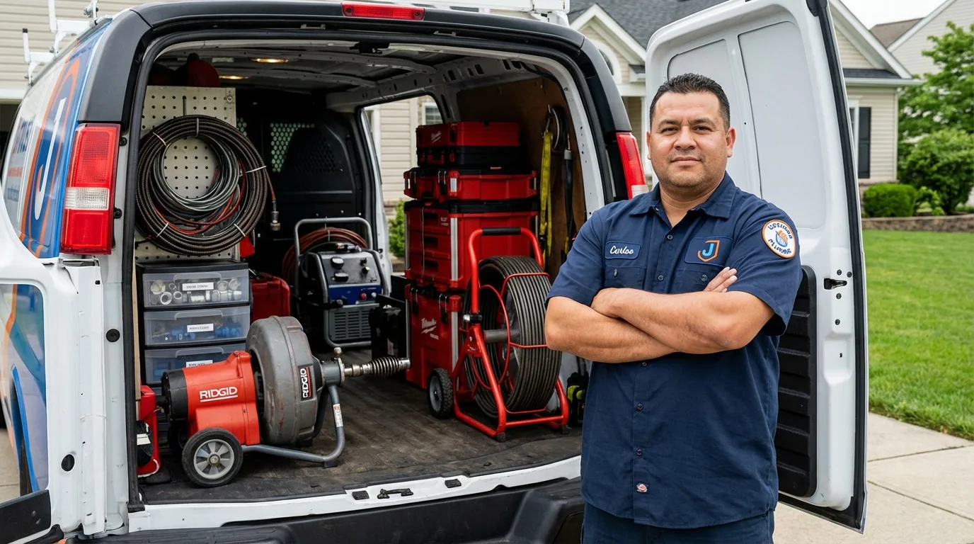 Professional drain cleaning equipment and Johns Plumbing LLC plumber in Rio Linda