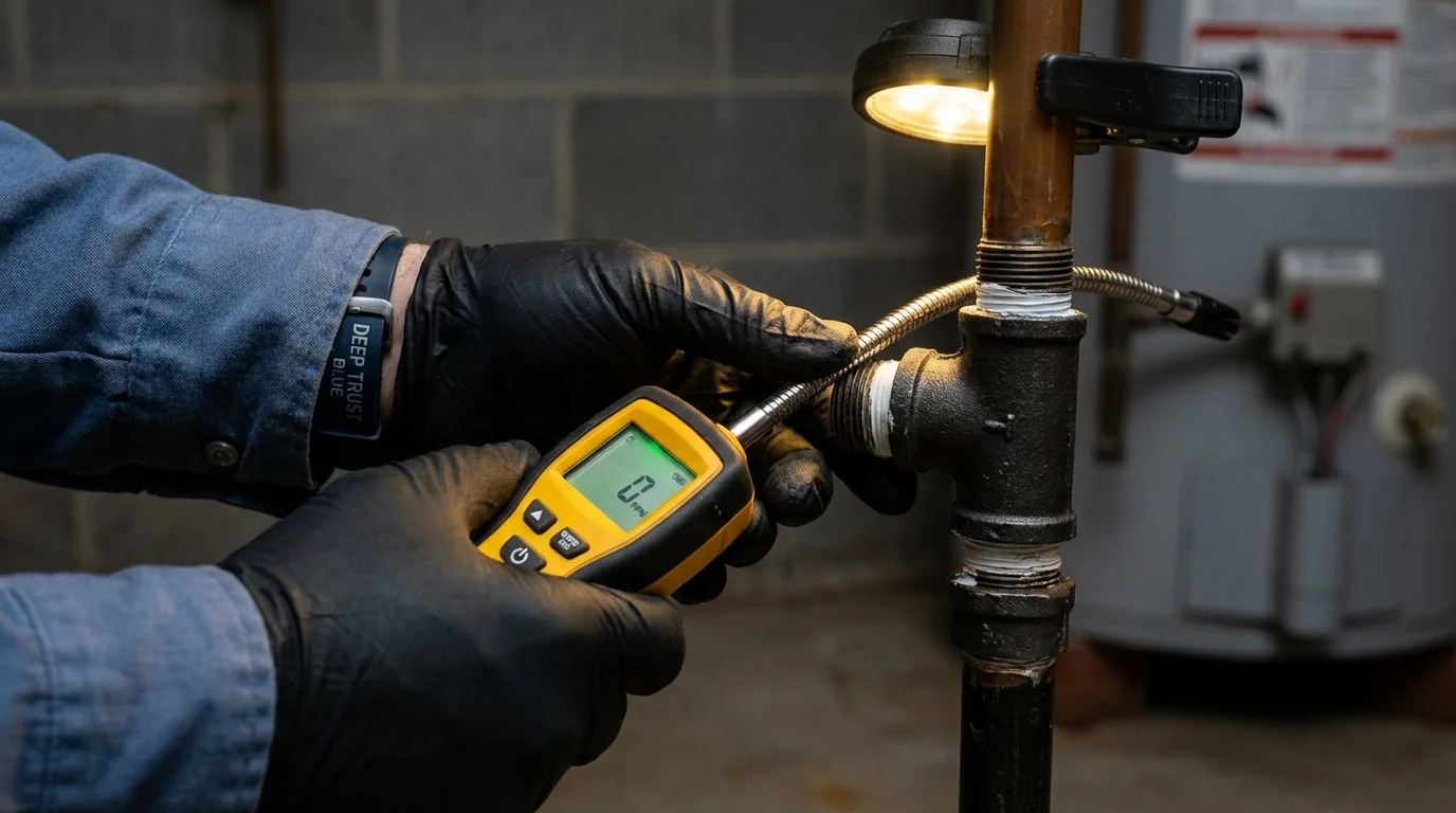 Gas leak detection with electronic sniffer by Johns Plumbing LLC in Rio Linda