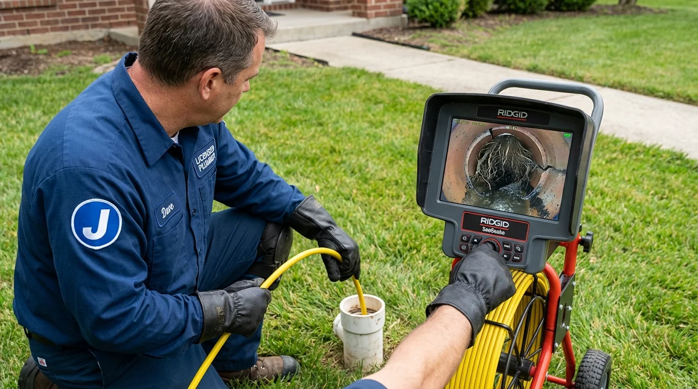 Sewer camera inspection being performed by Johns Plumbing LLC in Rio Linda