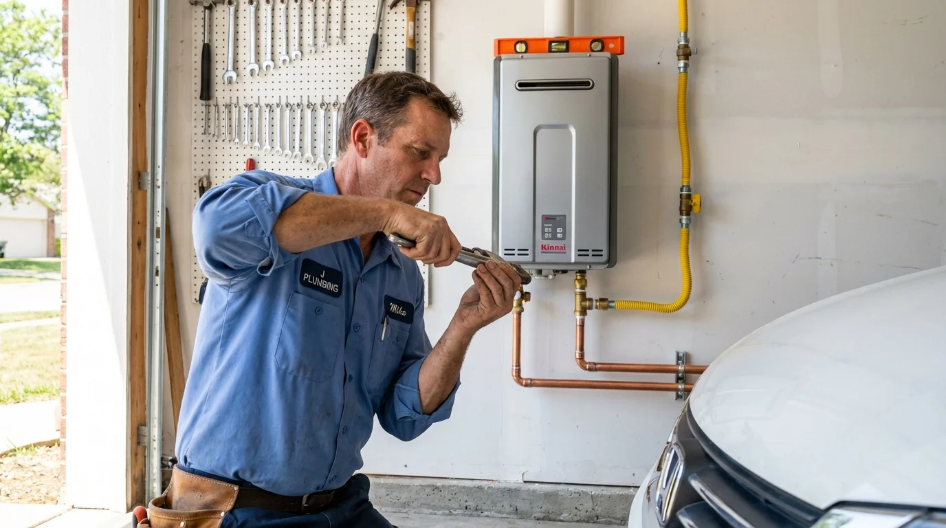 Tankless water heater installation by a Johns Plumbing LLC plumber in Rio Linda